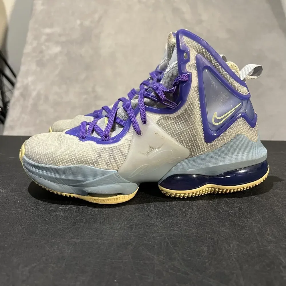 Nike LeBron 19 Shoes Youth Size 5.5Y Blue Purple Basketball DD0418-412 Sneakers